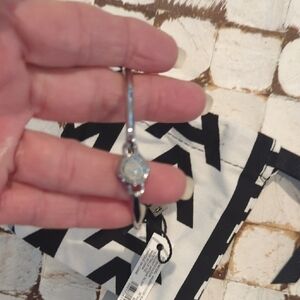 Marc Jacobs Silver Bracelet with Pear-Shaped Crystal